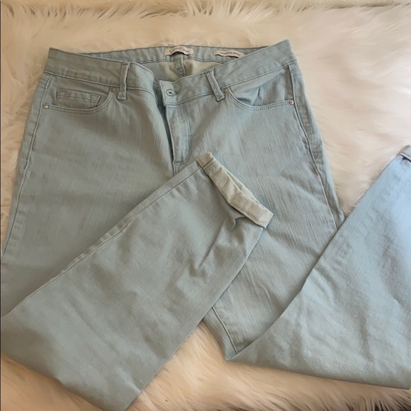 Jessica Simpson Jeans Womens Size 6/28 Green Mid Rise Stretch Rolled
